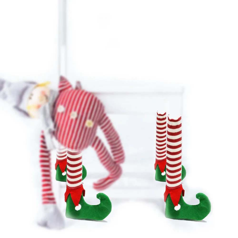 4 шт. эластичные ножки для стула Elves, Нескользящие ножки для стула, украшение для ног на Рождество, новогодние вечерние поставки