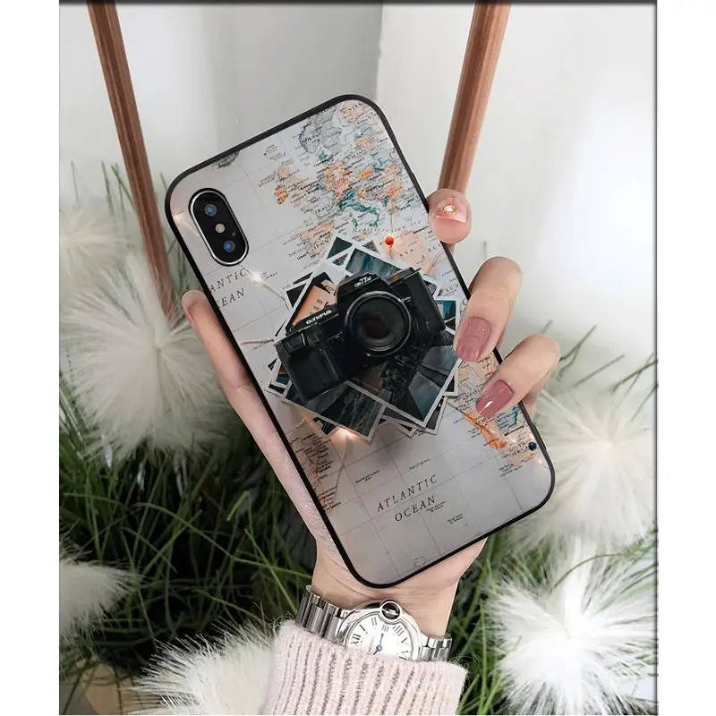 Мягкий силиконовый чехол для телефона NBDRUICAI из ТПУ с картой мира iPhone 11 pro XS MAX 8 7 6 6S