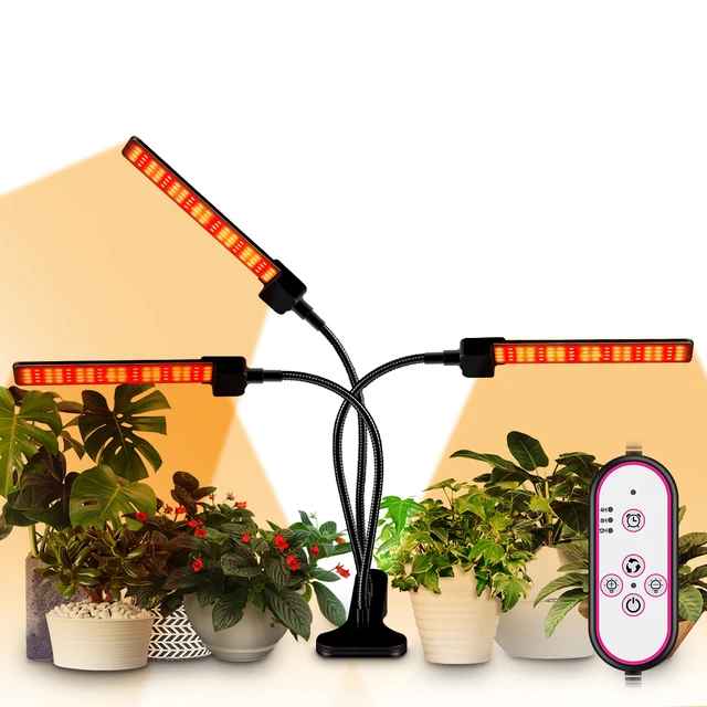 LED Grow Light EU/US/UK Phyto Lamp Full Spectrum Fitolamp With Control Phytolamp For Plants Seedlings Flower Home Phytotape 3heads