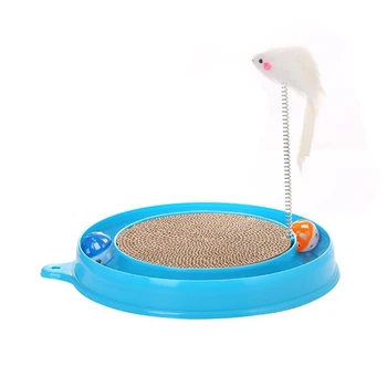 安い ターボ難問猫のおもちゃ、猫ターボおもちゃ、ポストパッドインタラクティブトレーニング運動ぶら下げマウスおもちゃターボとボール
