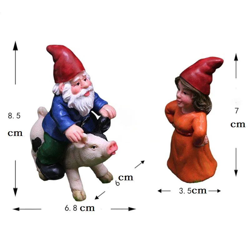 1 Set Mini Fairy Garden Drunk Yoga Gnomes Miniature Ornaments Set Dwarf Bonfire Statues for Flowerpot Garden Decor Accessories