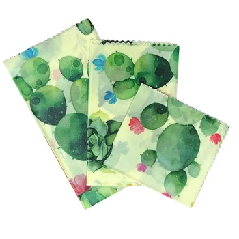 

3pcs Reusable Cotton Blend Kitchen Eco Friendly Beeswax Food Wrap Storage Cling Keep Fresh Zero Waste Biodegradable Cover