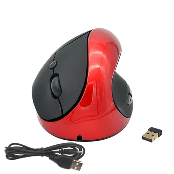 

Ergonomic Rechargeable 2.4G Wireless 6Keys Optical Vertical Mouse Mice Rechargeable Battery Vertical Design for PC Red