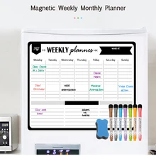 

Magnetic Weekly Monthly Planner Calendar Drawing Messages Sup Whiteboard Fridge Magnet Wall Sticker Board for Notes Blackboard