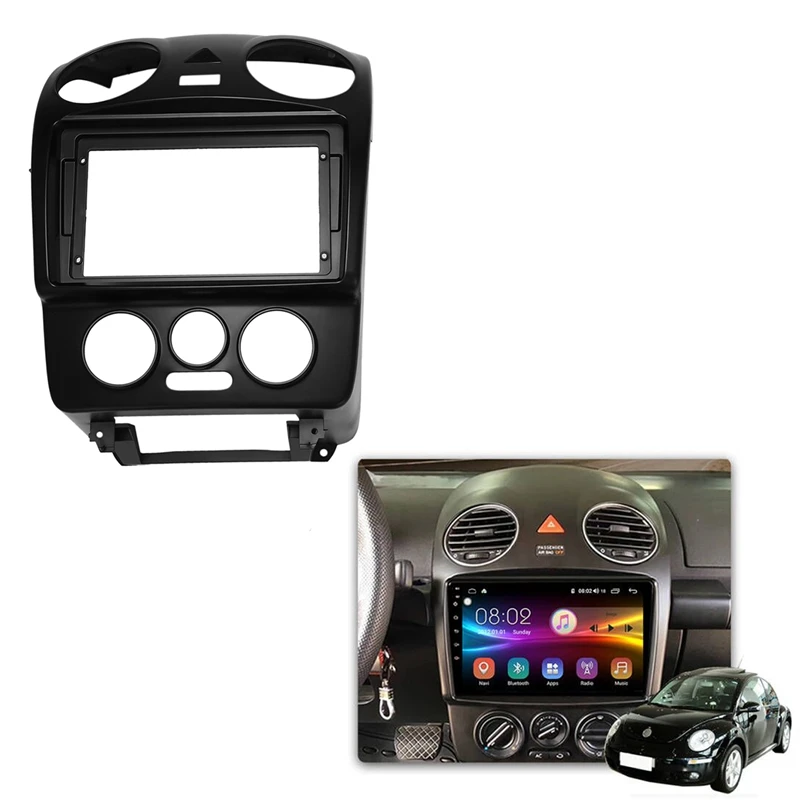 

2Din Car Radio Fascia for Beetle 2004-2010 DVD Stereo Frame Plate Adapter Mounting Dash Installation Bezel Trim Kit