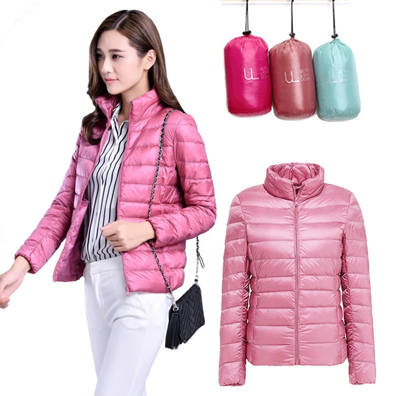 incredible  Womens Short Bomber Jacket Ultra Thin Super Light 2019 Spring Autumn Ladies Slim Coat Jackets Stand