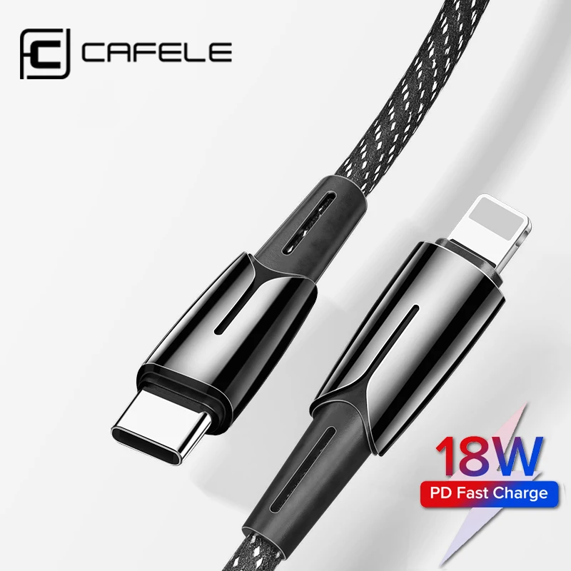 Cafele USB-C PD кабель для быстрой зарядки type C для Lightning 18 Вт 2A Зарядное устройство USB C для iPhone XR XS Max 8 PD ISO кабель