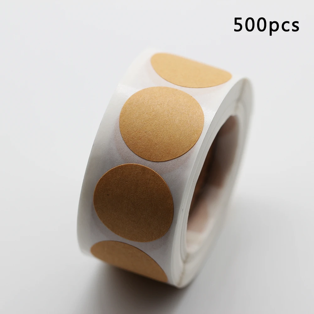 

500pcs/Roll 1 inch Round DIY Stickers Labels Kraft for Christmas Decorations Labels Arts Crafts Envelope Seals Stickers
