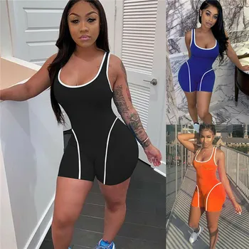 

Sexy Women Sleeveless Matte Solid Bodycon Jumpsuit Romper Short Trouser Casual Matte Solid Bodycon Jumpsuit Romper Short Trouser