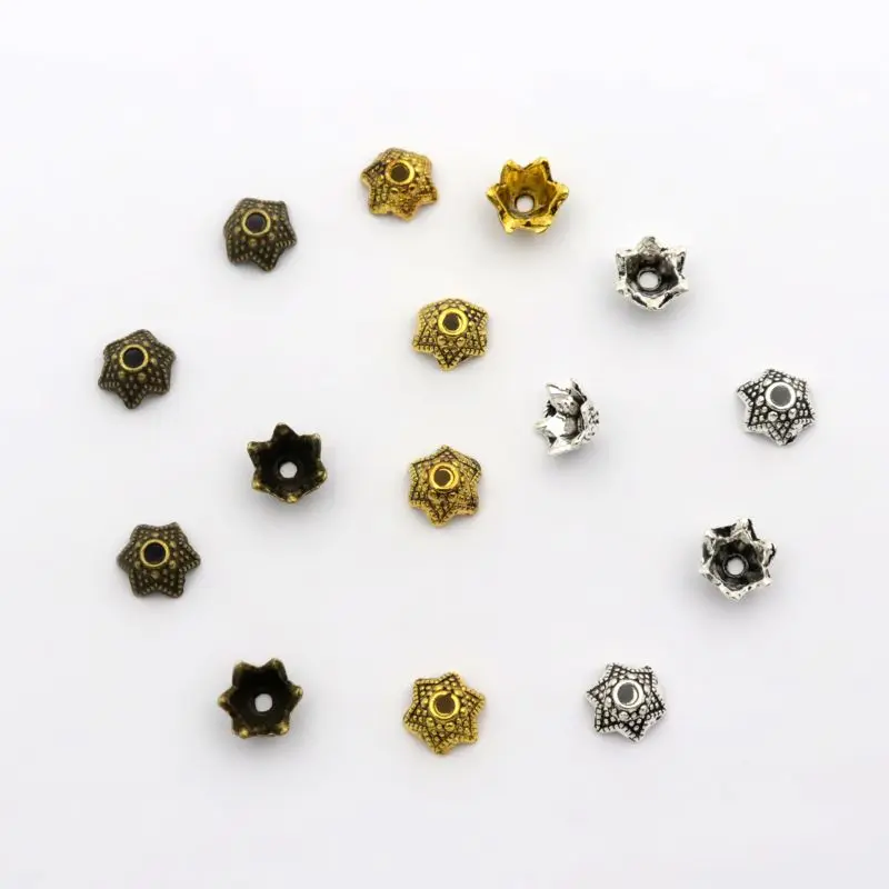 100 Stücke 7,5X4mm Schüssel Blume Lose Sparer Ende Perlenkappen für Schmuck Finden Diy Beadworks Zubehör Komponente Großhandel – Detail 1