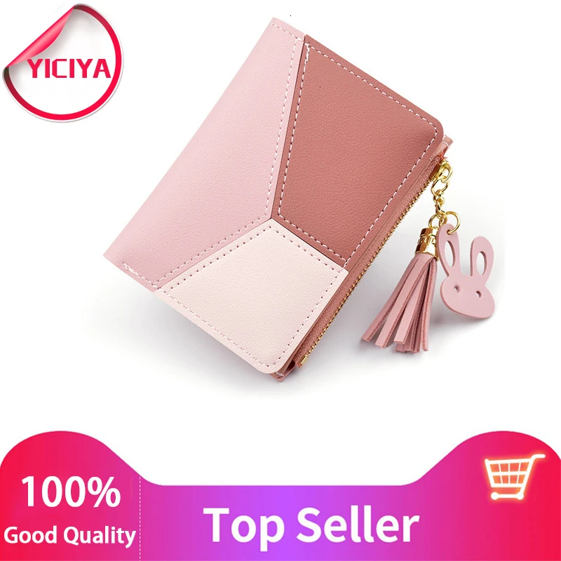 

YICIYA New Arrival Wallet Short Women Wallets Zipper Purse Patchwork Fashion Panelled Wallets Trendy Coin Purse Card Holder
