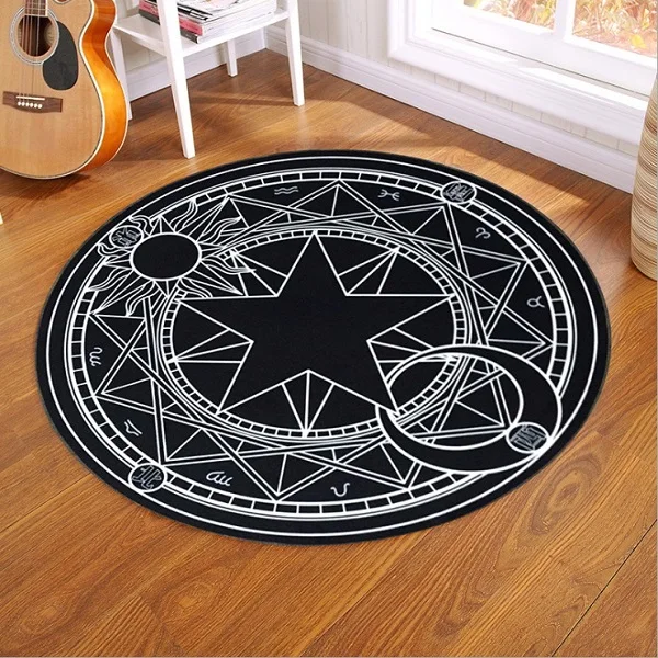 Cartoon Card Captor Sakura Kinomoto Magic Circle Puzzle Mats Children Round Carpet Diameter 60-100cm Baby Play Mat Brand New 8