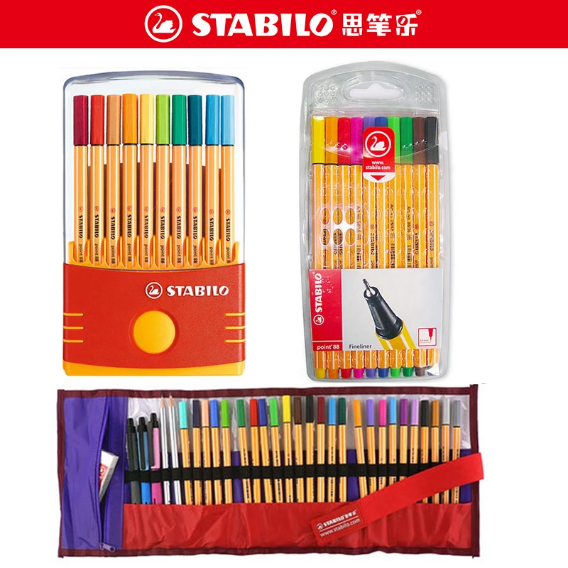 Ручка из волокна Stabilo 88 Fineliner 0 4 мм 10/20/25 цветов профессиональная тонкая ручка