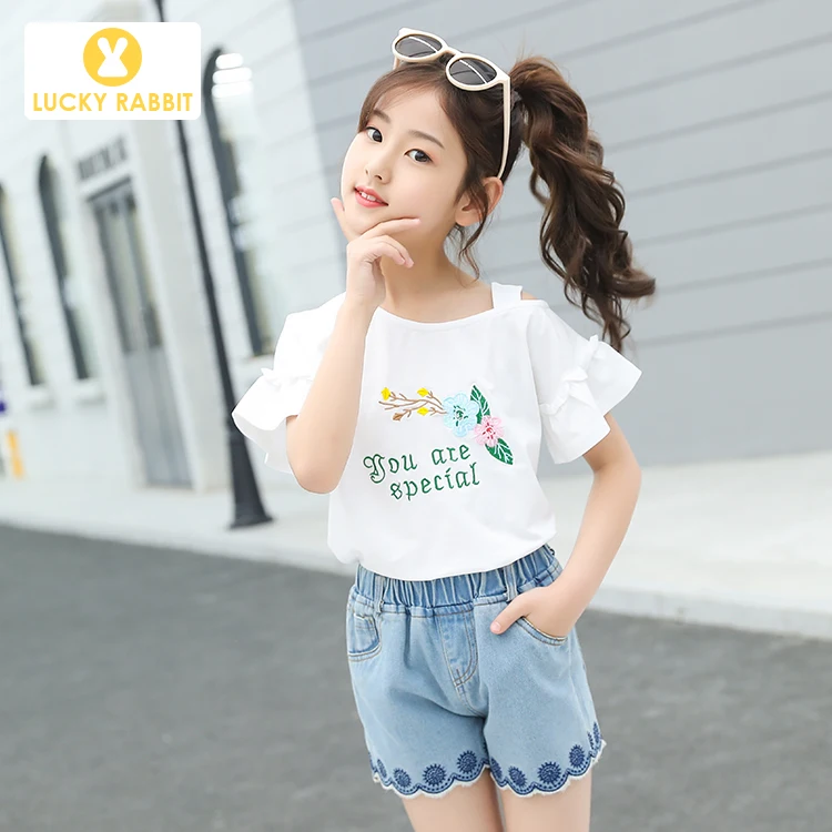 Korean Girls' Clothing Sets Embroidery 