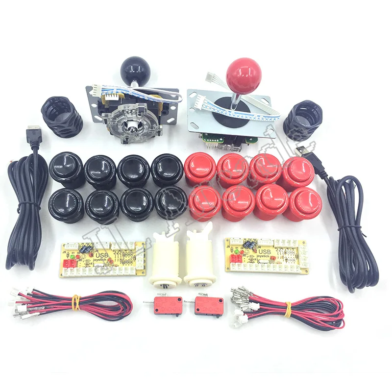 

2 Players Zero Delay Arcade USB Encoder To PC Joystick MAME Control panel + happ Push Buttons + 5Pin joystick
