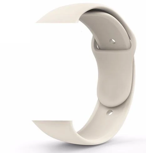 Новейшая модель; силиконовый ремешок для наручных часов iWatch, 4 40 мм 44 Резиновые Спортивные петли для наручных часов Apple Watch серии 1/2/3, 42 мм, 38 мм, версия linkseries 5 - Цвет ремешка: antique white
