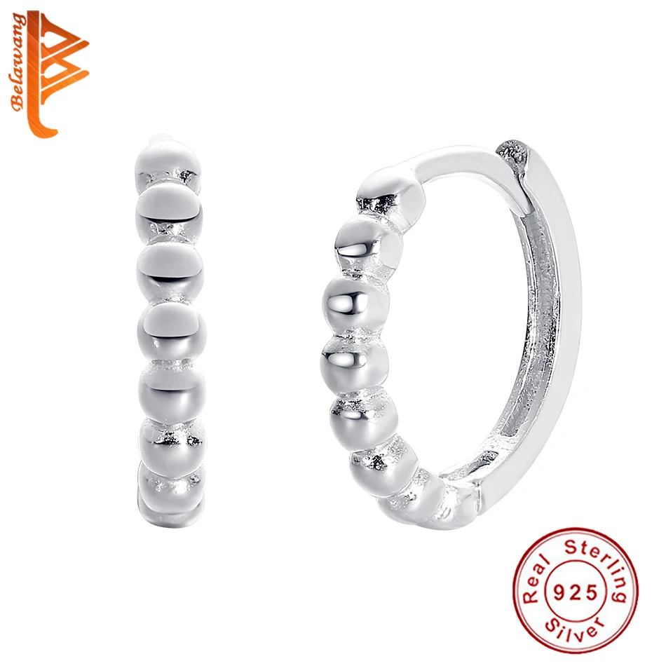 

Женские серьги-кольца из серебра 925 пробы с бусинами