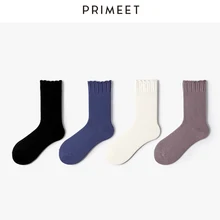 winter women cute socks funny Pure color egirl kawaii socks pink ruffle korean style frilly socks tube 5 pairs retro black gifts