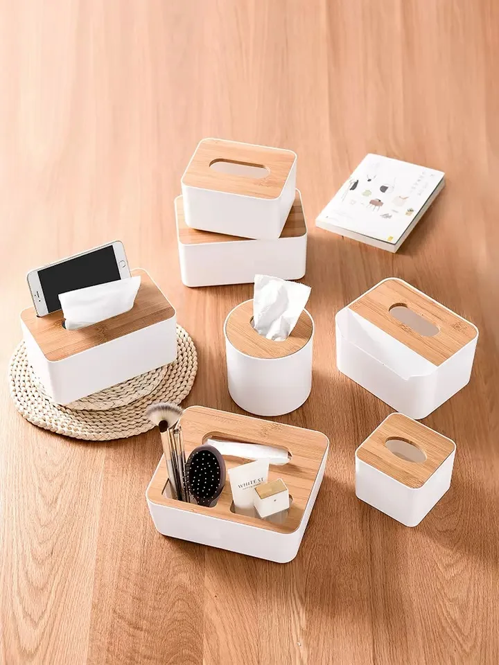 Plastic Tissue Box Removable Cover Napkin Holder Storage Organizer Tissue Holder Case Home Decoration
