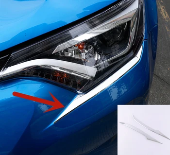 

For Toyota RAV4 2013-2017 ABS Chrome Front Headlight Eyebrow Strips Headlamp Decoration Cover Trim Car Accessories