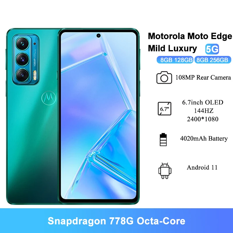 Смартфон Motorola Moto Edge Мягкий Роскошный телефон экран 20 дюймов FHD + 6 7 Гц