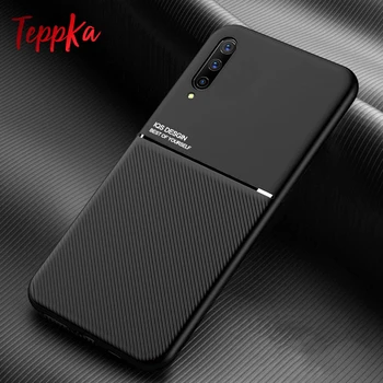 

For Huawei P Smart Pro Case Leather texture & Silicone Phone Cover For Huawei Y9S Business Magnetic Sticker Phone Case