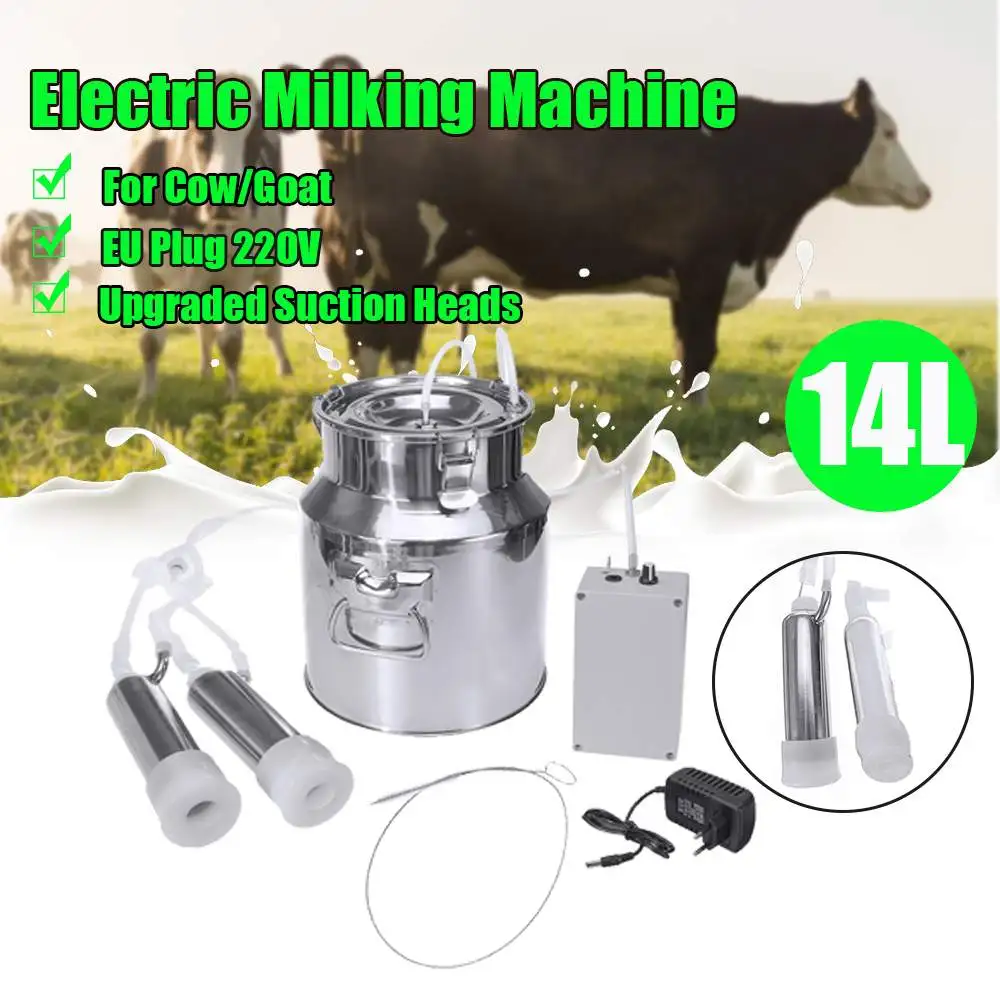 5L Household Electric Goat Cow Milking Machine with Direct Suction Pump 100-240V