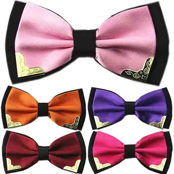 

Adjustable Ties for Men faux leather Bow Ties Wedding Party Metal Decor Bow Tie Bowtie Necktie Male Clothing Accessories