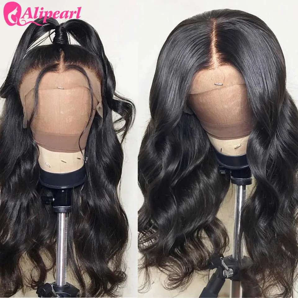 AliPearl волосы парики Волнистые шелковая основа кружевные передние человеческие волосы парики для черных женщин перуанские Remy парики 10-20 дюймов 130% плотность 180