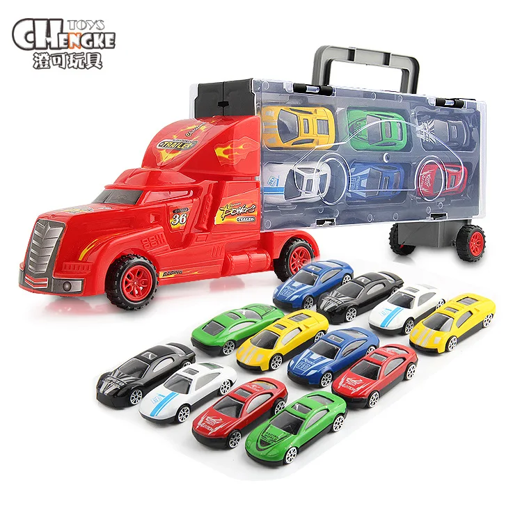 

Children Model Hand Gift Box Container Car Toy Car Model with 12 of Alloy Car Toy