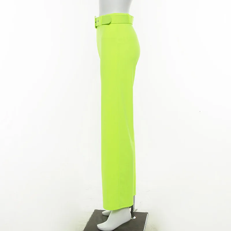 Slaygirl/летние женские брюки с поясом, большие размеры, зеленые, черные, женские офисные брюки с высокой талией, модные сексуальные Pantalon, Femme