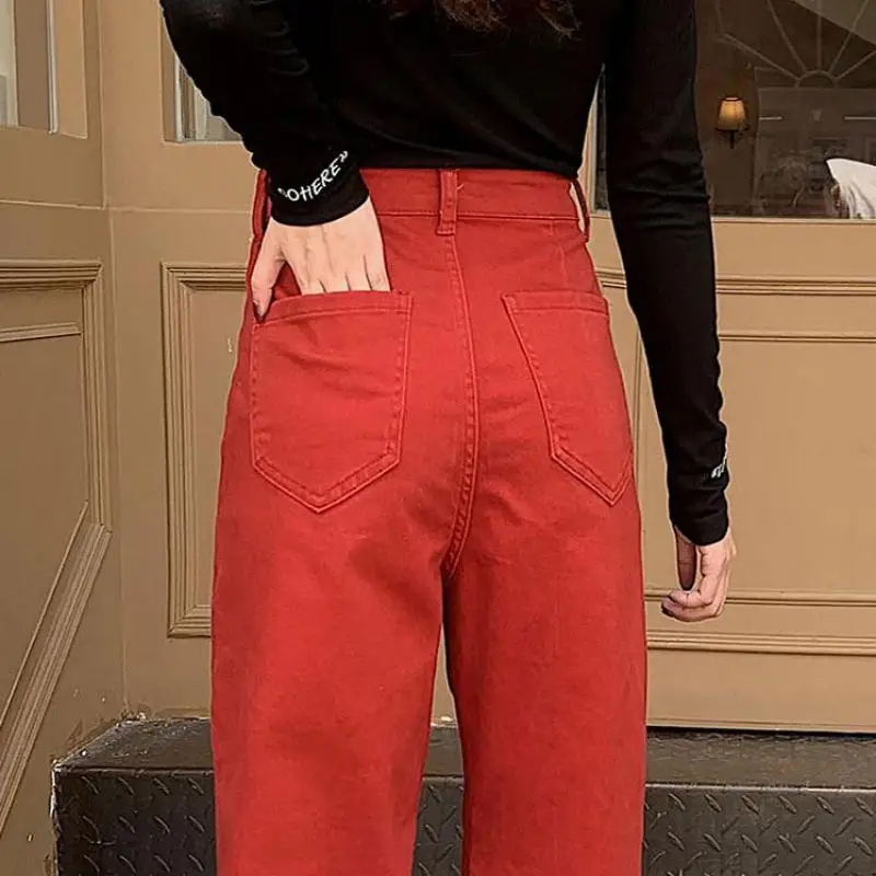 Zhisilao Retro Red Jeans Women High Waist Harem Straight Denim Jeans Plus  Size Chic Boyfriend Mom Jeans 2020 Streetwear - Jeans - AliExpress