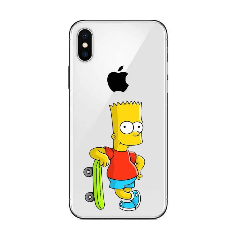 Роскошные, жесткие, ПК чехол для телефона Симпсоны модные мультфильмы аниме для iPhone 5 5S SE 6 6S Plus 7 8 Plus X10 XR XS MAX - Цвет: Слоновая кость