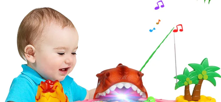 Hui Cheng Summer Children Fishing Toys Magnetic Fish Electric Light with Music Fishing Taiwan Hot Sales Product Toy