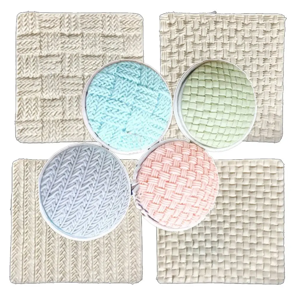 

Fondant Silicone Mold Knitting Sweater Texture Embossed Mat Baking Pattern Tool DIY Cake Tool Happy Birthday Wedding Cakes