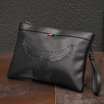 

Yesetn Bag 092619 Men s handbags leisure high capacity soft leather eagle logo printed bag clip bag envelope bag