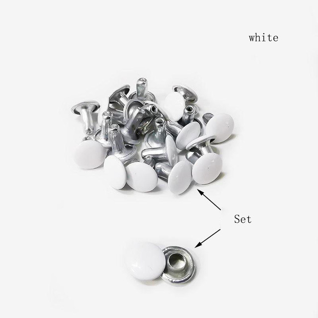 Sets/Batch Foot Length 8mm Black And White Double Sided Rivet Leather Accessories Diy Leather Craft Rivet Accessories