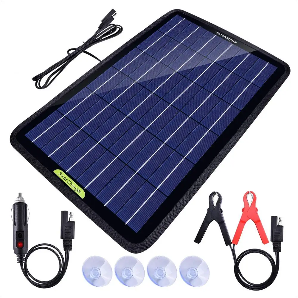 ECO WORTHY 12V 5W10W портативная солнечная панель при непрерывной зарядке малым током