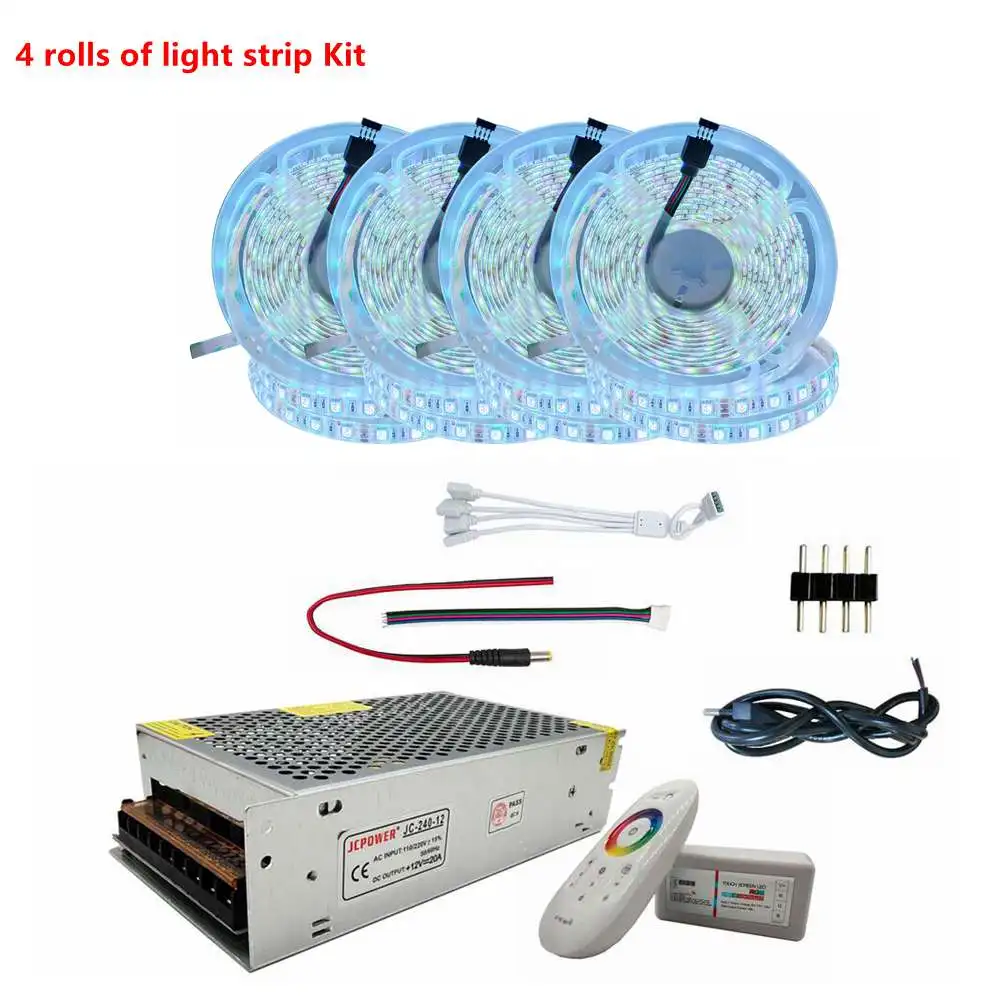 DC12V 5050 RGB Kit For Christmas Party Light Include RF Wireless Remote Touch Controller And Power Supply Accessories 1-20m