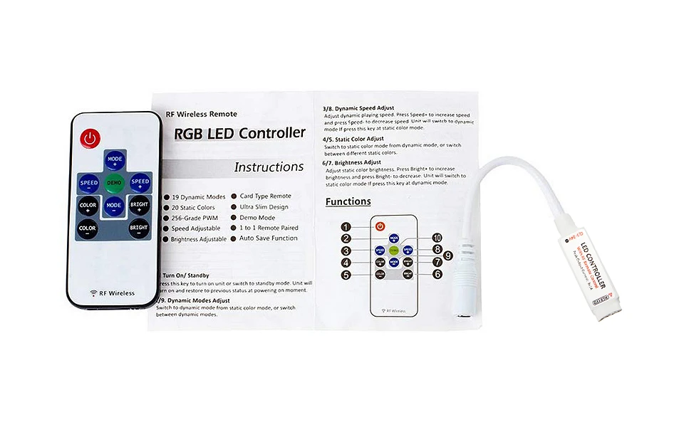Мини RGB контроллер 10 Ключ RF пульт дистанционного управления 5-24 В светодиодный светильник для SMD 5050 3528 RGB ленточный светильник s