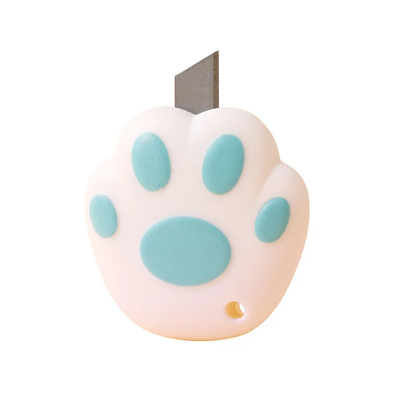 Kawaii Mini Pocket Cat Paw Art Utility Knife Express Box Knife Paper Cutter Craft Wrapping Refillable Blade Stationery 1 Piece