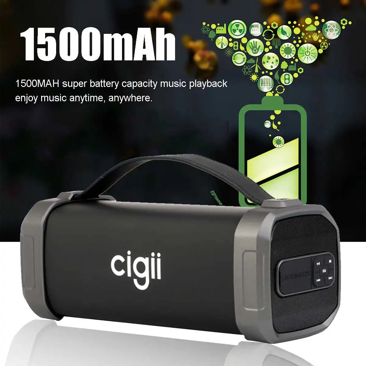 

CIGII F62 Wireless Portable 10W bluetooths Speaker Subwoofer Surround Sound Support FM TF Card USB AUX Party Applicable