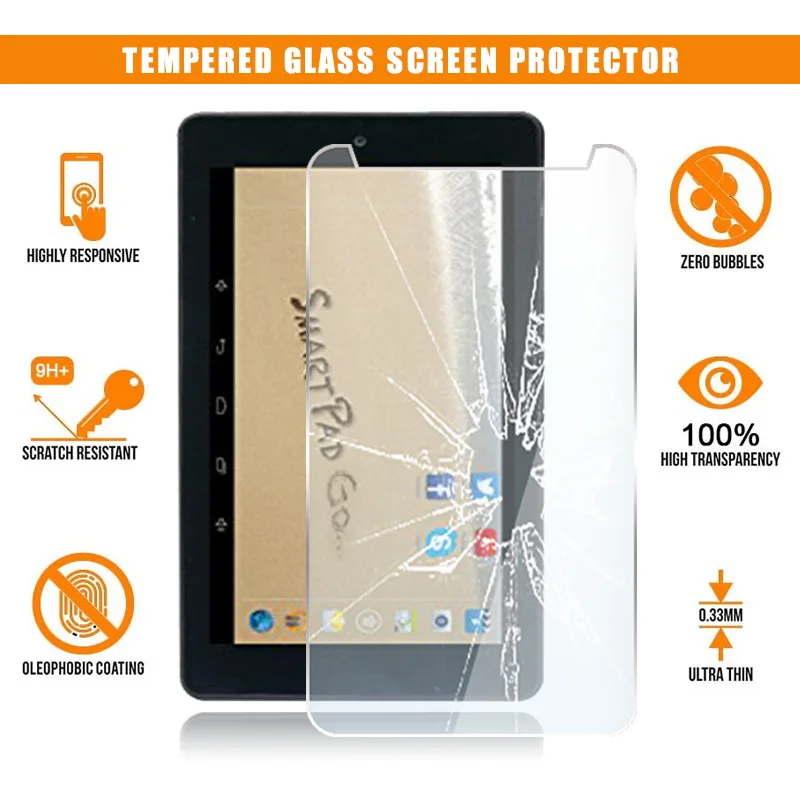 

Screen Protector for Mediacom SmartPad Go 7" Tablet Tempered Glass 9H Premium Scratch Resistant Anti-fingerprint Film Cover