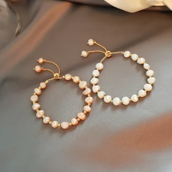 

Baroque Pearl Bracelets Women's Sweet Japanese-style Retro INS Versatile Bracelets High Grade Sense Normcore Style Hand Jewelry