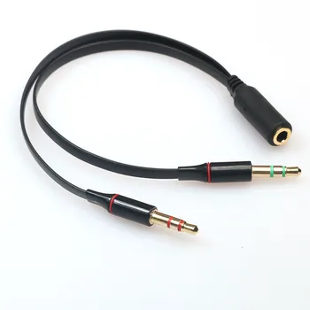 

OMESHIN Headphone Splitter Earphone Adapter Audio 3.5mm Female to 2 Male Jack 3.5 Mic Y Splitter Headset to PC Adapter Aux Cable