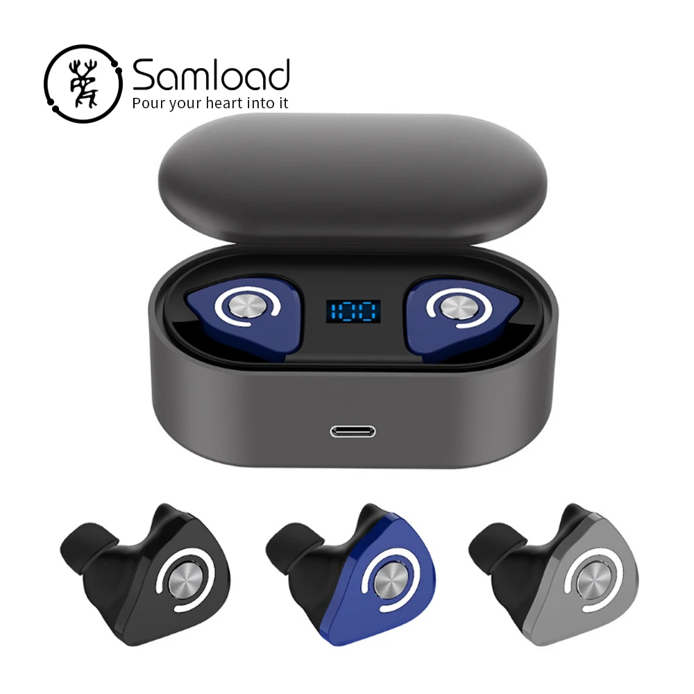 Bluetooth 5.0 Earphone Smart Digital Wireless Headphone Deep Bass Earbud HD Microphone call With 500mAh Charging Box For Samsung