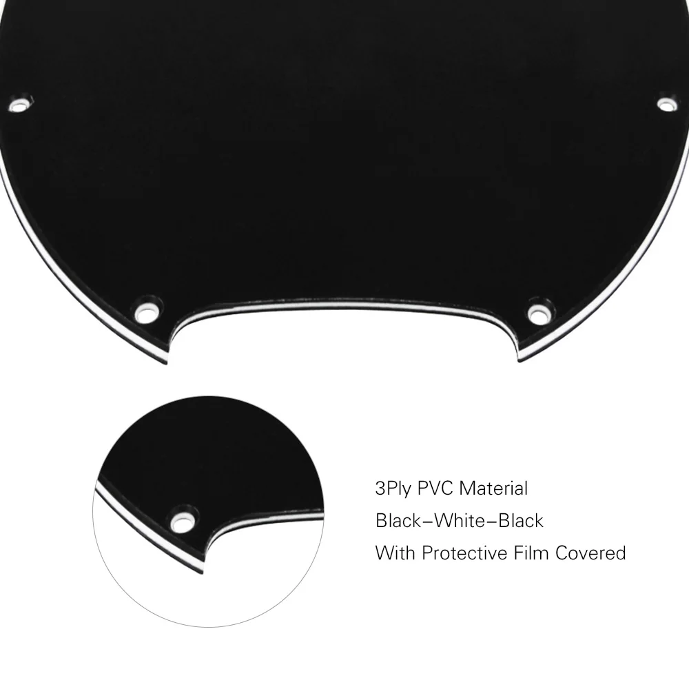 Электрический бас 3Ply Гитара Pickguard ПВХ материал для мм музыкальный человек 4 струны Замена баса черный белый/черный