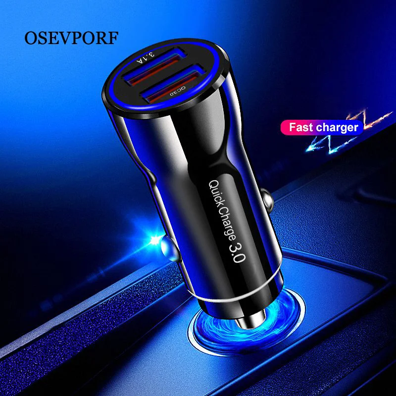 

Mini USB Car Charger Fast Charge QC 3.0 Dual USB Ports Car Charger for iPhone Samsung Note Xiaomi Fast Charger Phone 3.0 Adapter