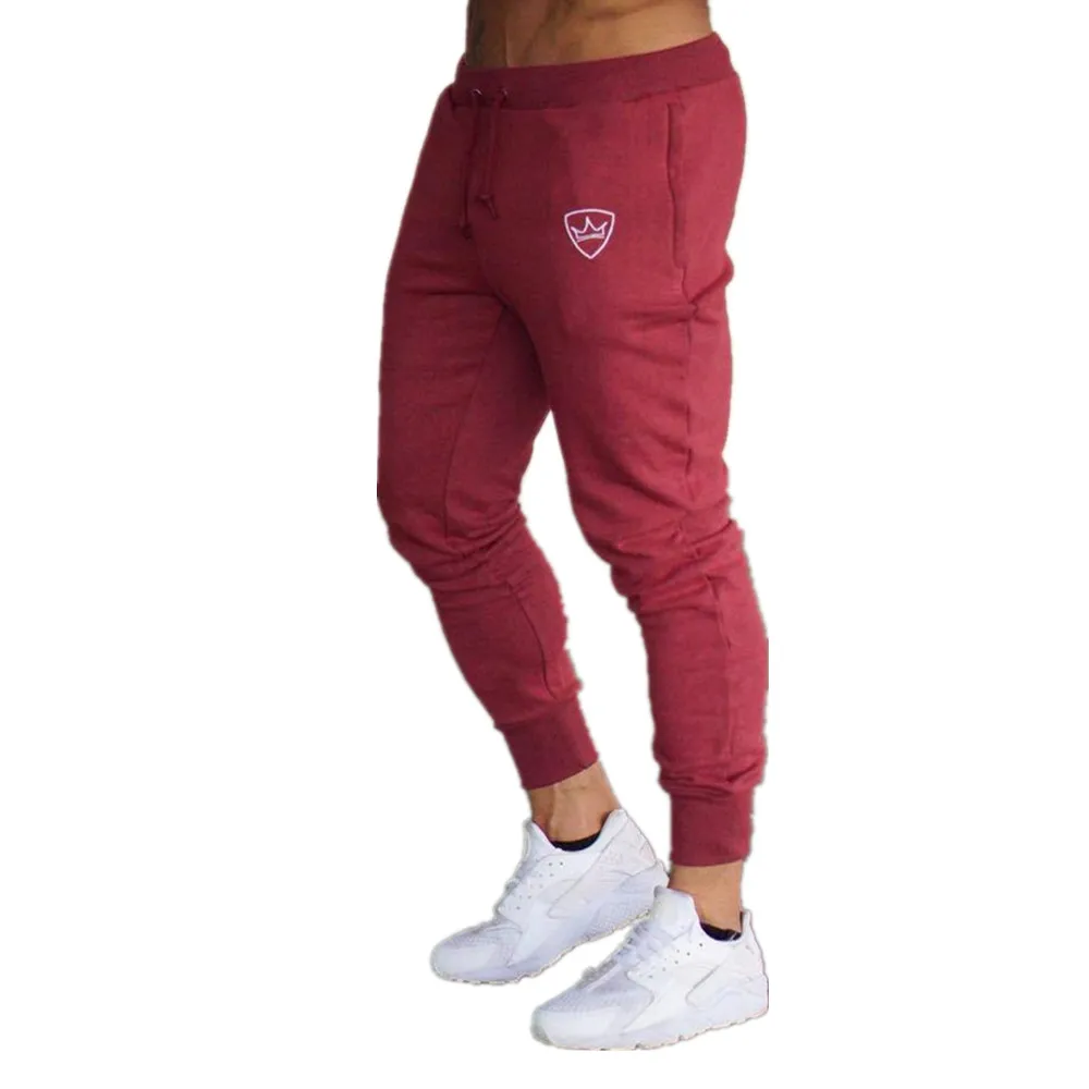 Мужские узкие брюки с маленькими штанинами, Осенние новые стильные тонкие однотонные спортивные длинные штаны для фитнеса, тренажерные