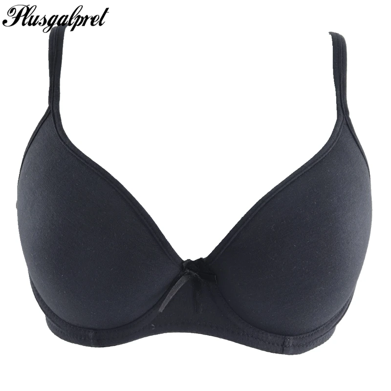  Plusgalpret Plus Size Cotton Bra Underwire Smooth Cup Unconvertible Straps One-Piece Seamless Bh 44